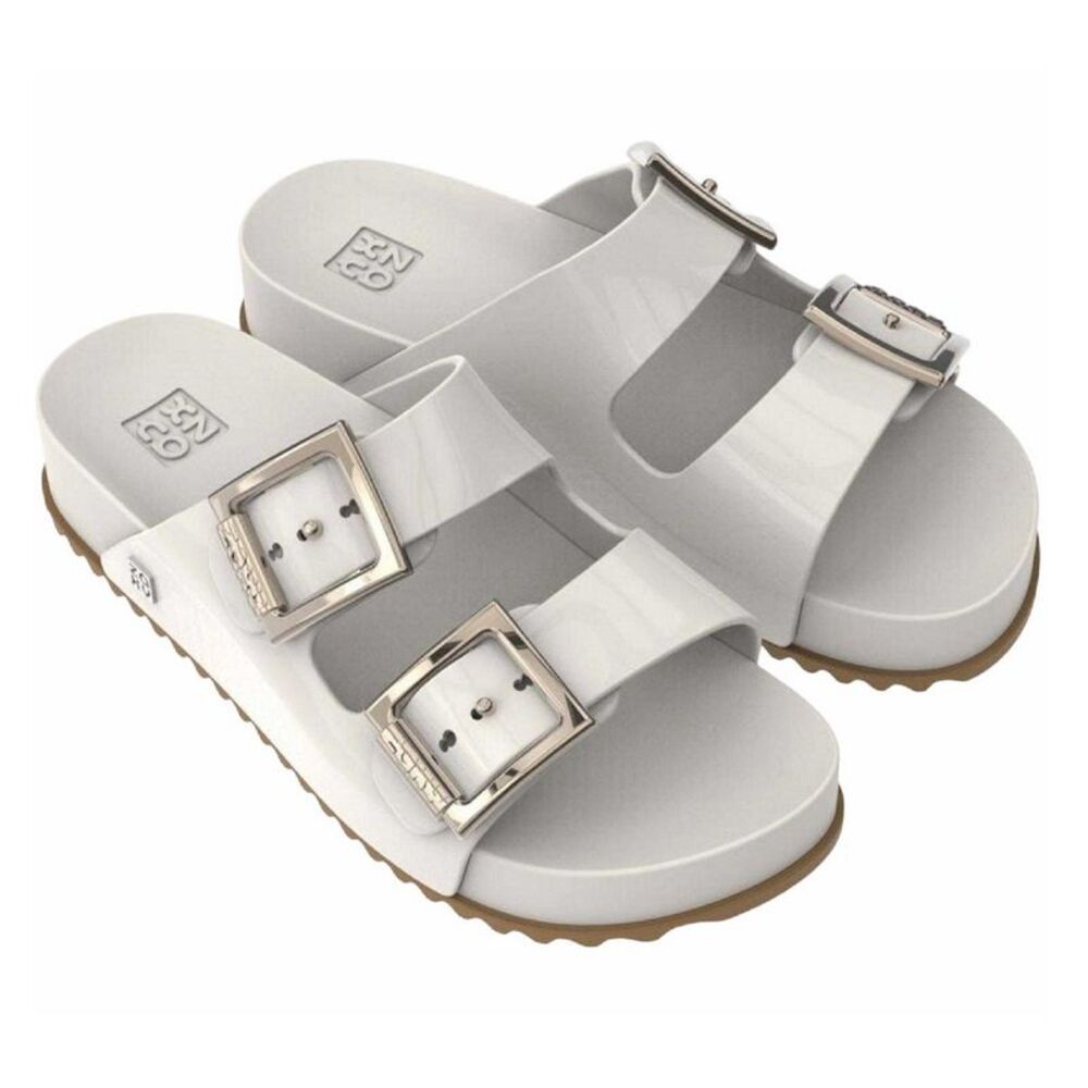 Zaxy Womens/Ladies Slip-on Flat Sliders / White